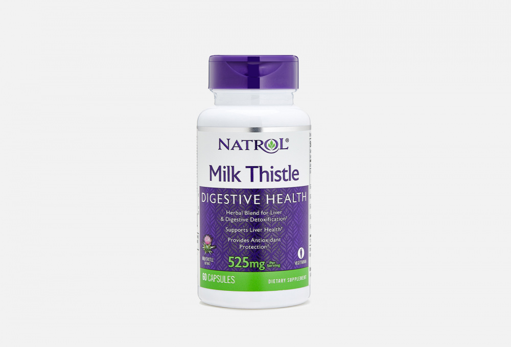 БАД для поддержки пищеварения NATROL Milk Thistle Расторопша 525 Мг В Капсулах 60 шт