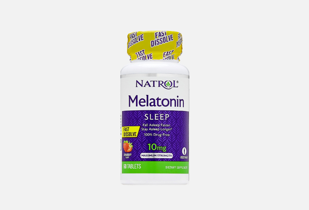 Мелатонин для сна NATROL Melatonin 10mg, Fast Dissolve 60 шт