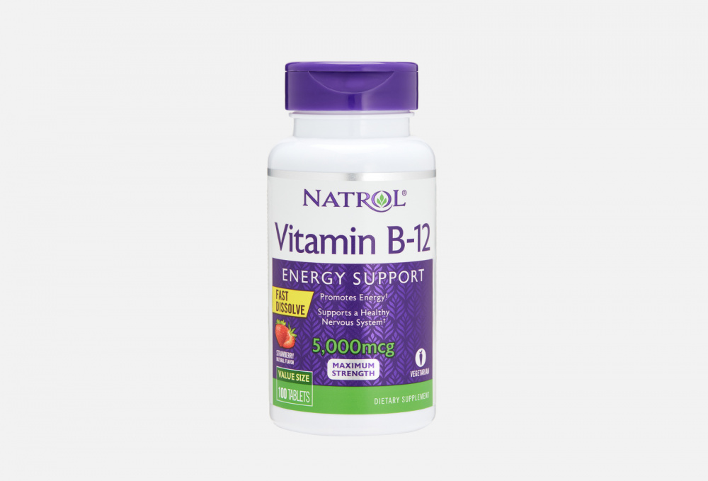 Витамин B12 NATROL Energy Support 5000 Мкг В Таблетках 100 шт