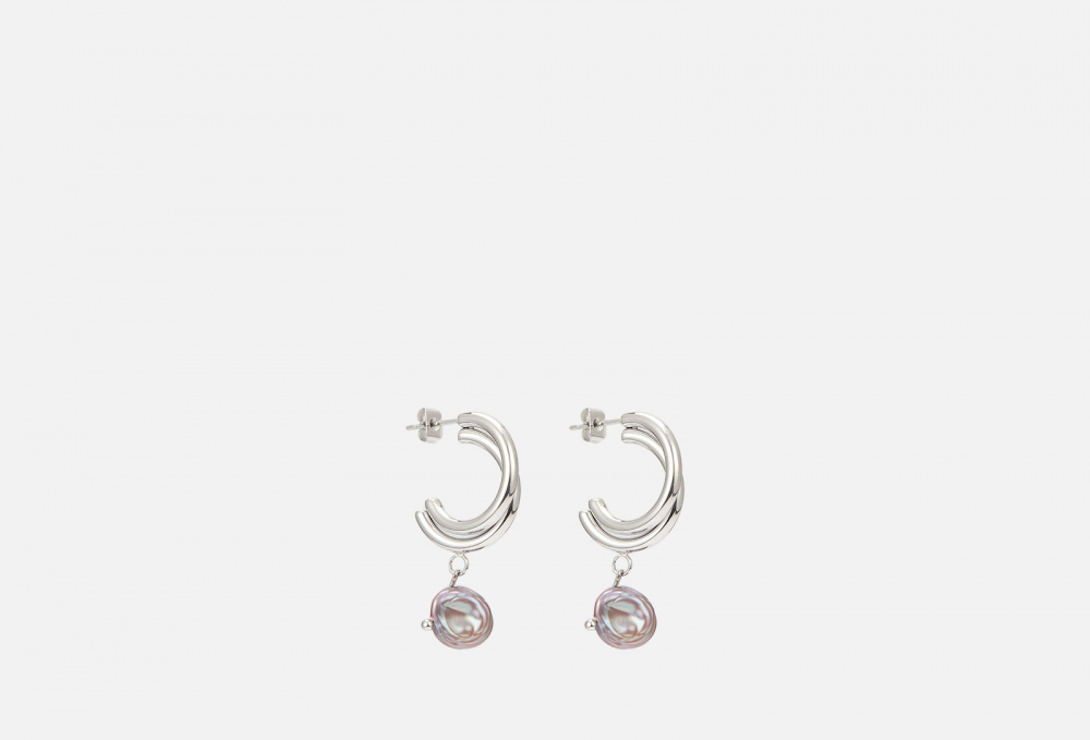Серьги-полукольца KATRINMIR ACCESSORIES Half-hoop Earrings With Pearl 2 шт