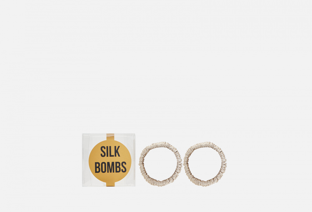 Комплект шелковых резинок для волос SILK BOMBS Бежевый 2 шт