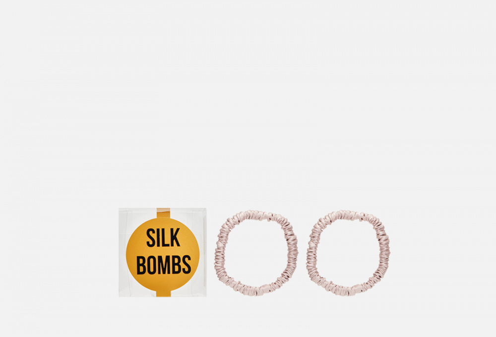 Комплект шелковых резинок для волос SILK BOMBS Пудра 2 шт