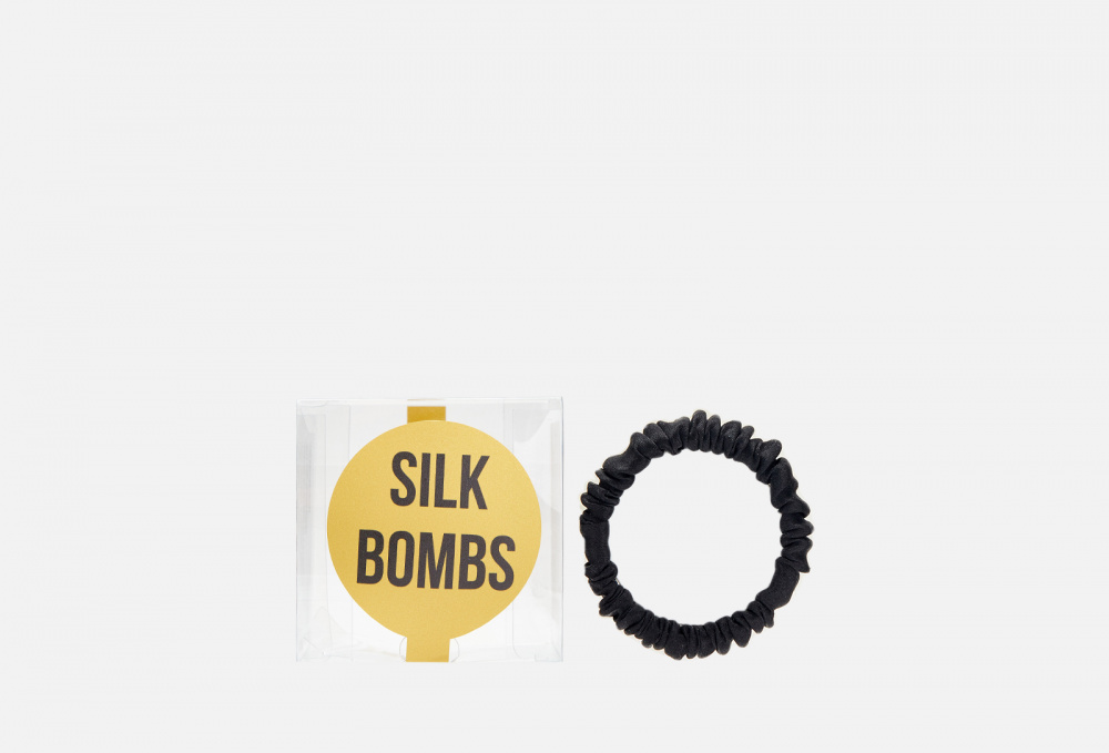 цена Комплект шелковых резинок для волос SILK BOMBS Черный 3 шт