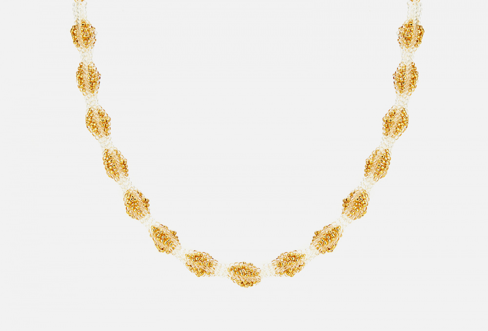 Колье BEADED BREAKFAST Seahorses Necklace Transparent-gold 1 шт