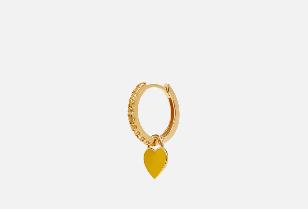 Кольцо VIVA LA VIKA Gold Enamel Heart Yellow 17 размер