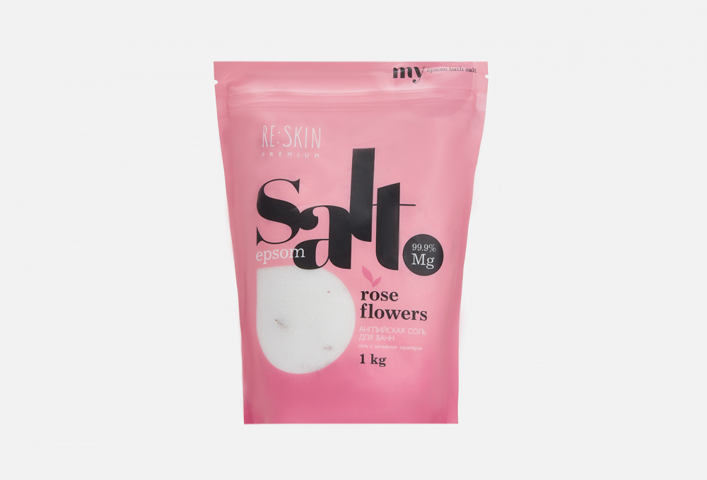 фото Английская соль для ванны с лепестками роз re:skin