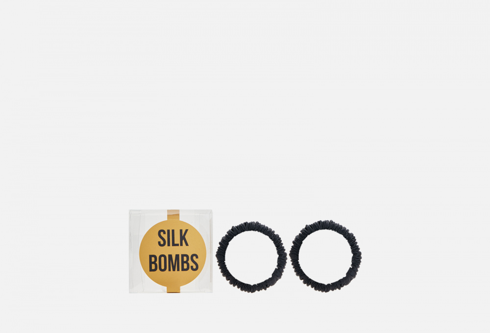 Комплект шелковых резинок для волос SILK BOMBS Черный 2 шт