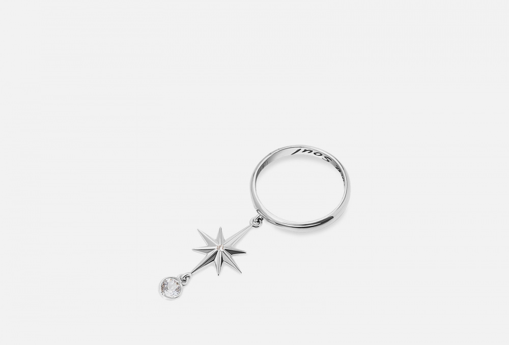Кольцо серебряное ISLAND SOUL С Подвеской Звезда И Белыми Топазами 18 размер