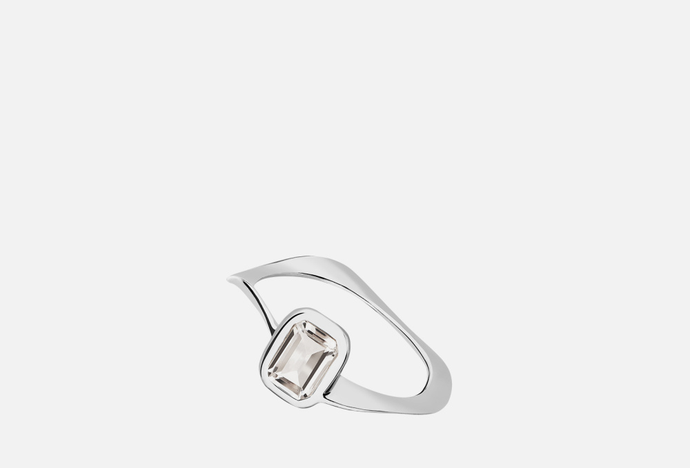 Кольцо-волна серебряное MOONKA С Хрусталем 18 размер