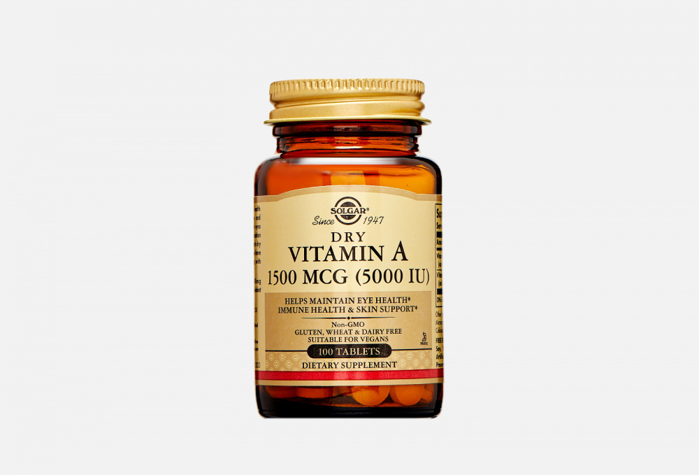 Биологически активная добавка SOLGAR Vitamin A, Vitamin C В Таблетках 100 шт