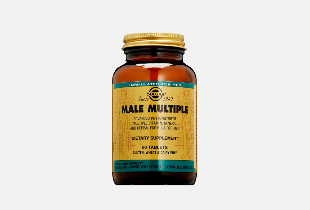 БАД для мужского здоровья SOLGAR Male Multiple Витамины А, С, D3, Группы В 60 шт