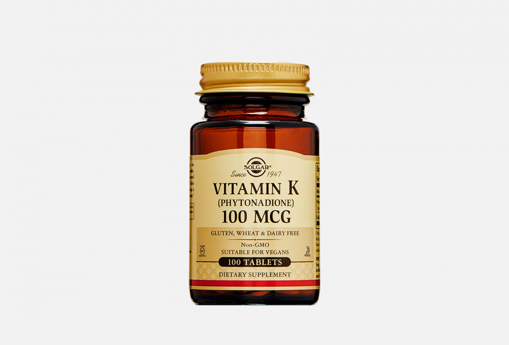 Витамин К SOLGAR Vitamin K 100 Mcg 100 шт