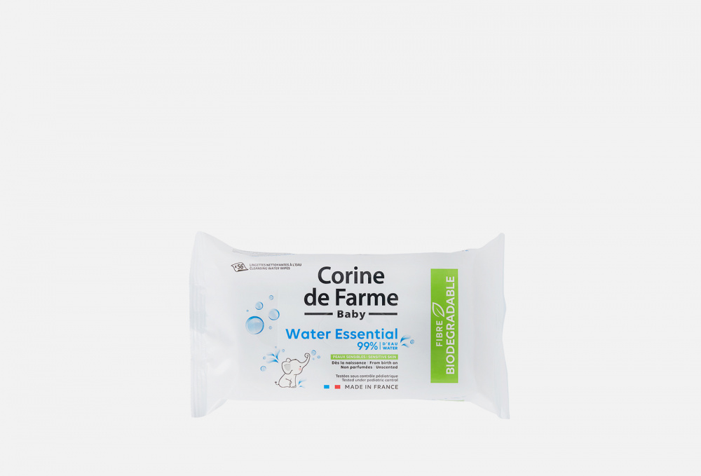 фото Влажные непарфюмированные салфетки для детей с рождения corine de farme