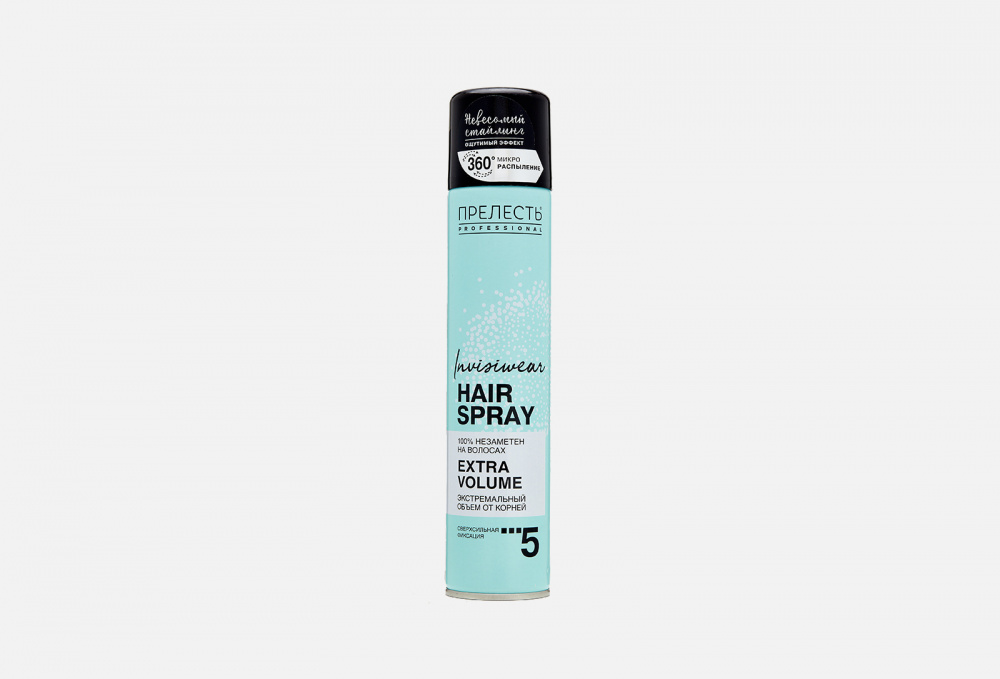 Лак для волос ПРЕЛЕСТЬ PROFESSIONAL INVISIWEAR Hair Spray Extra Volume 300 мл