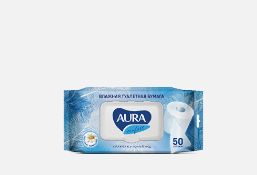 Влажная туалетная бумага с крышкой AURA Ultra Comfort 80 шт цена и фото