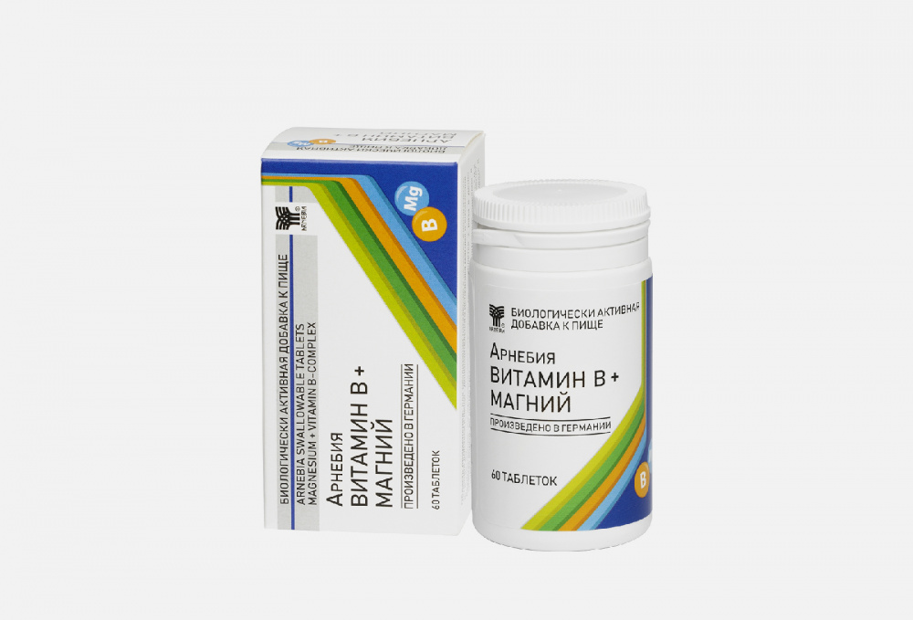 Биологически активная добавка АРНЕБИЯ Arnebia Swallowable Tablets Magnesium + Vitamin B-complex 60 шт