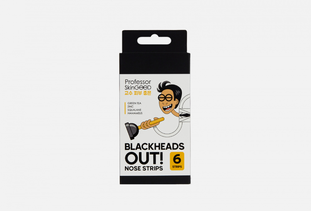 Полоски для носа очищающие PROFESSOR SKINGOOD Blackheads Out Nose Strips 6 шт