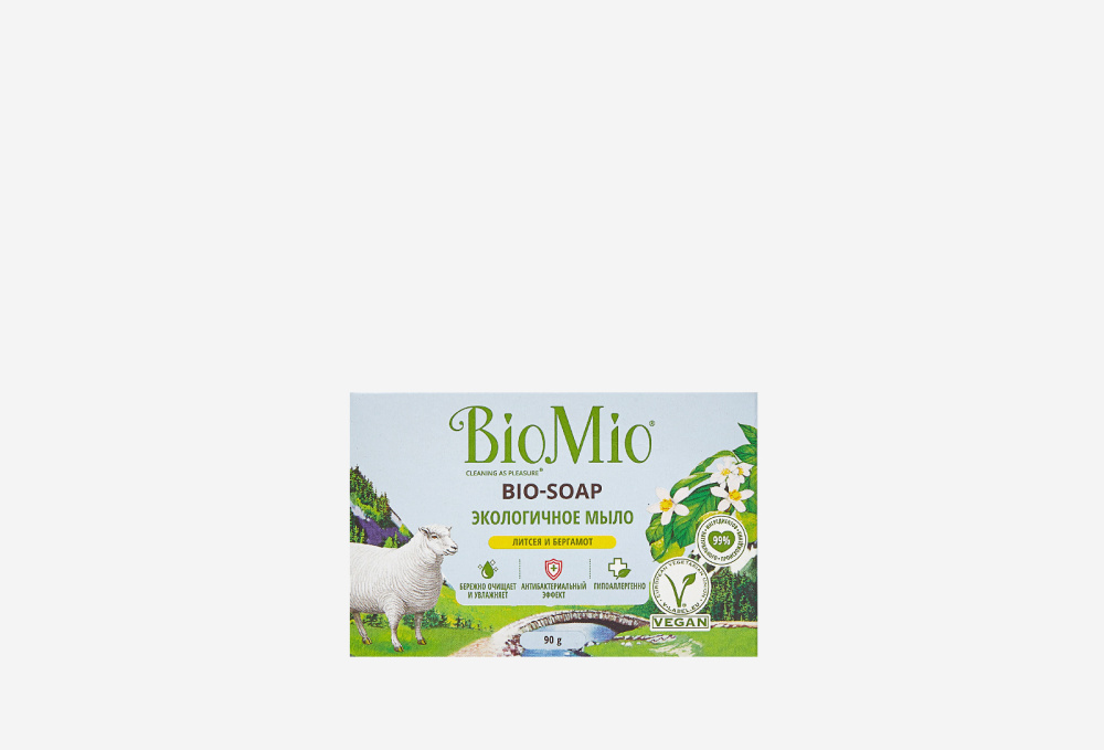 Экологичное туалетное мыло BIOMIO Bio-soap С Маслами Литсея И Бергамота 90 гр