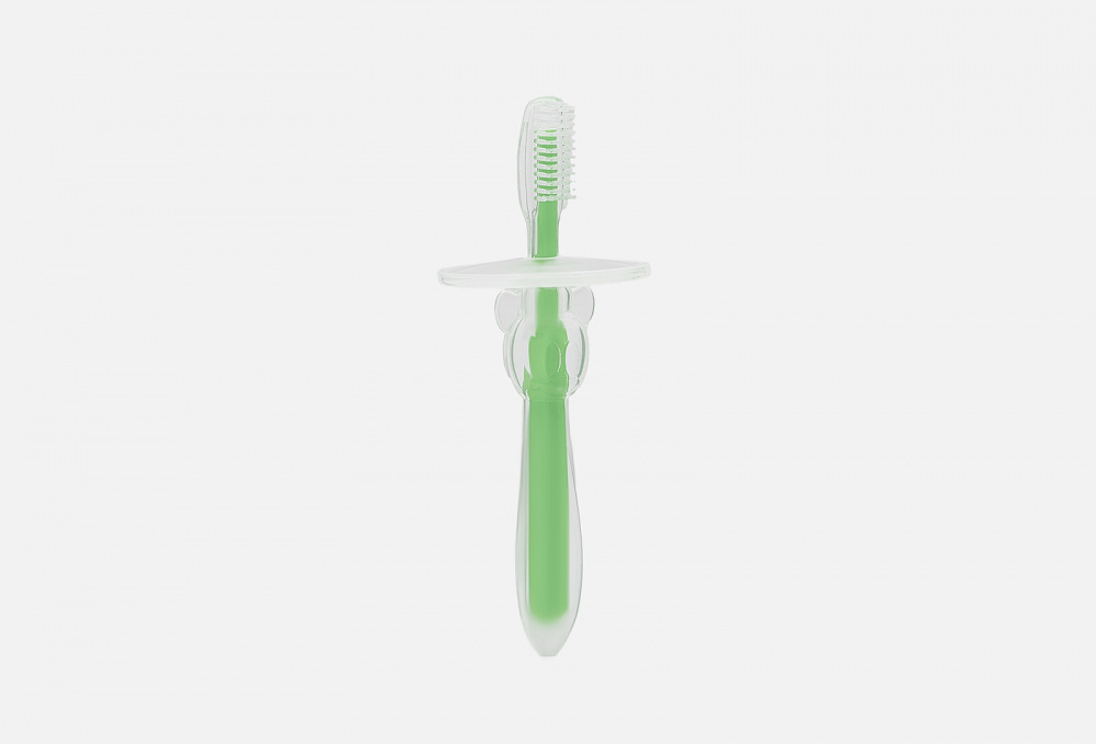 Прорезыватель силиконовая зубная щеточка KUNDER Со Съемным Ограничителем (зеленая) 1