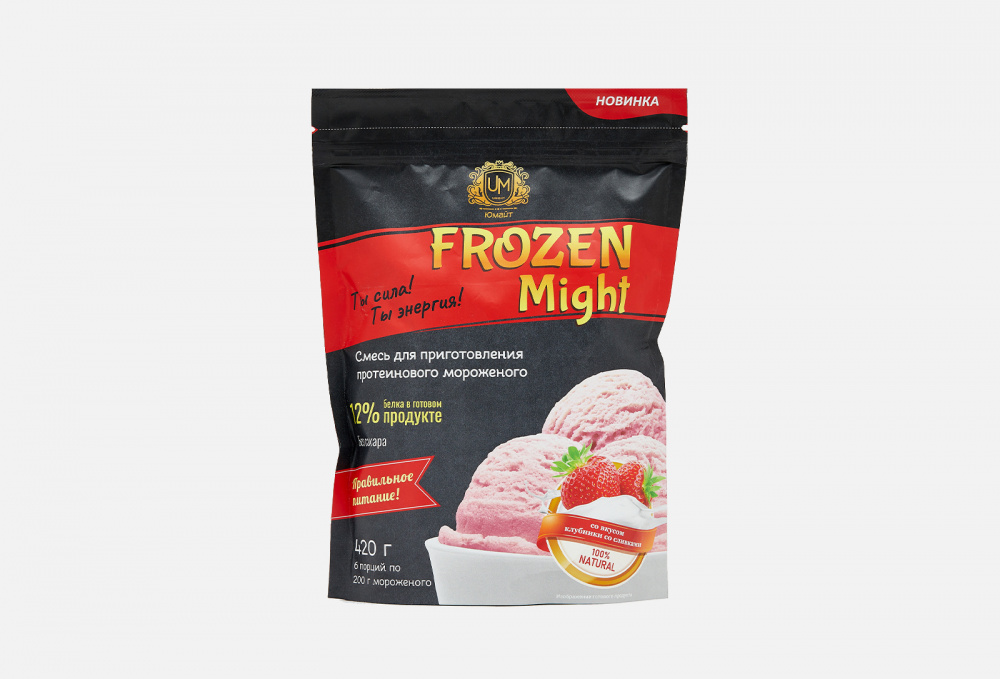 Протеиновое мороженое со вкусом клубники со сливками (сухая смесь) UMIGHT - фото 1