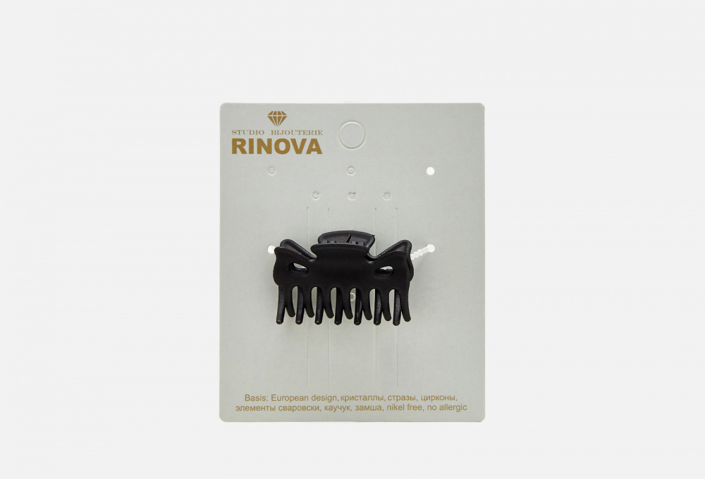 Краб для волос средний RINOVA Черный 1 шт