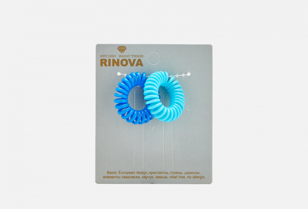 Резинка-пружинка для волос RINOVA Сине-голубой 2 шт