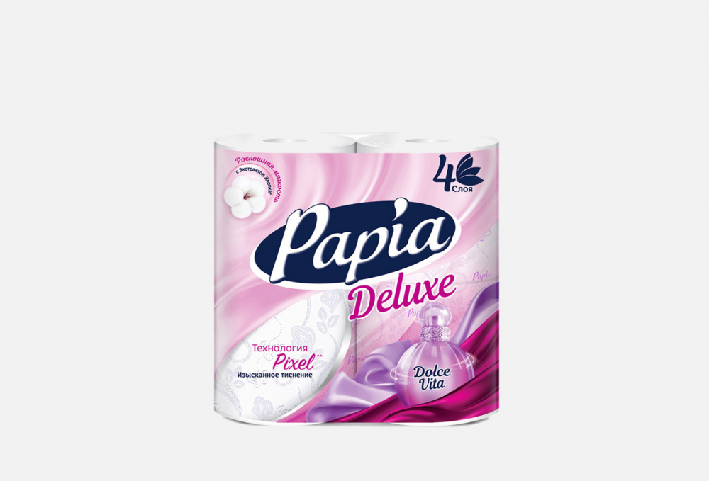 Туалетная бумага PAPIA Paradiso Flori, 4 Слоя 4 шт