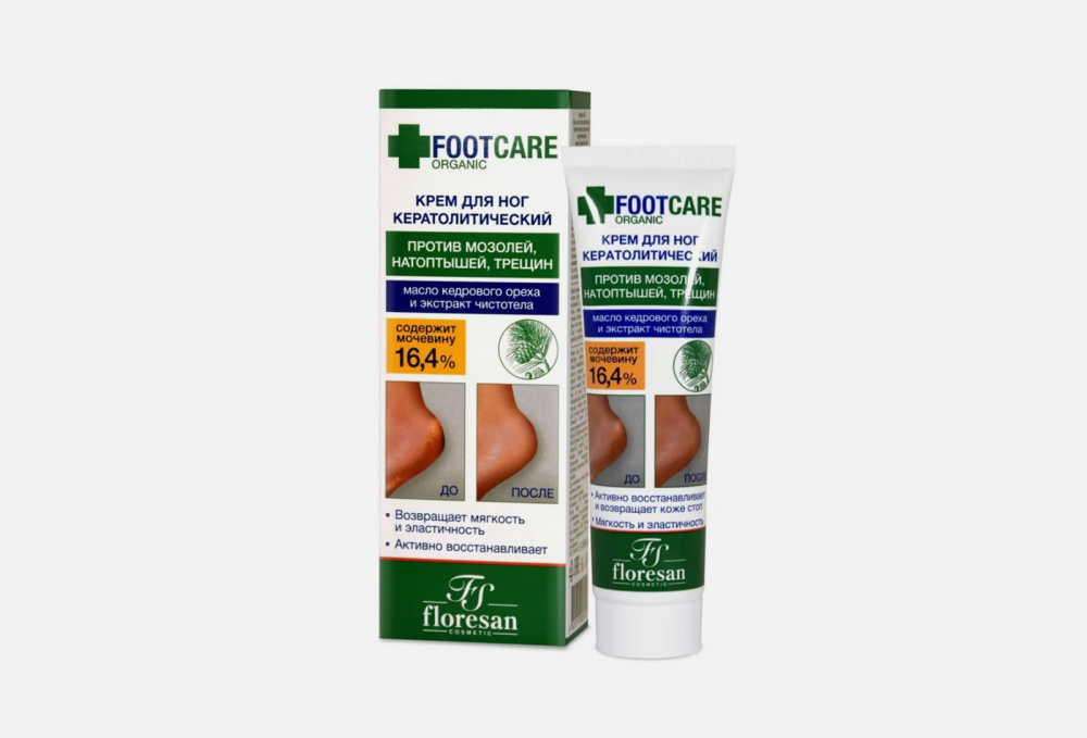 Floresan Крем д/ног кератолитический пр/трещин,натоптышей,огрубевшей кожи Organic Foot Care Ф-458 100мл