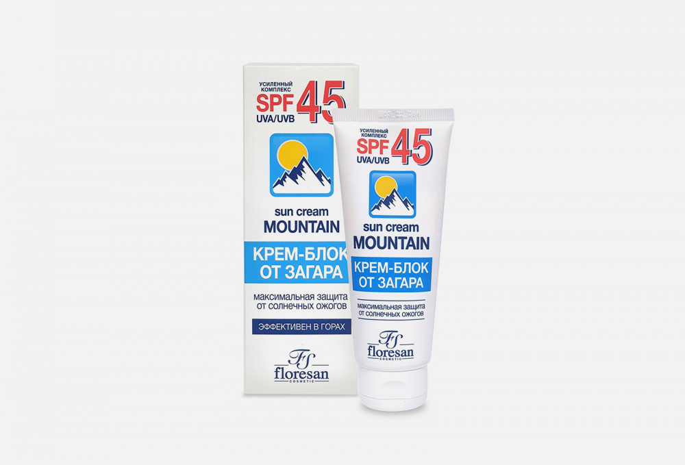 Водостойкий Крем блок от загара SPF 45 FLORESAN Waterproof Specially For Mountains