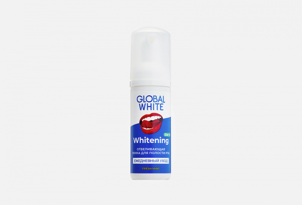 Пенка для отбеливания зубов GLOBAL WHITE Teeth Whitening Foam Fresh Mint 50 мл