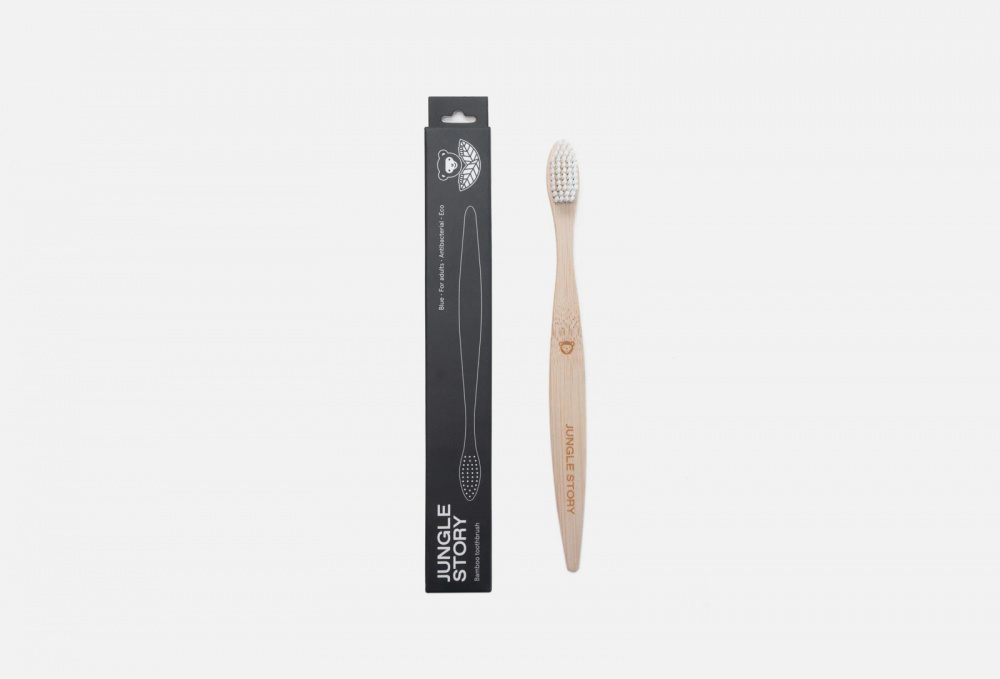 Зубная щётка бамбуковая JUNGLE STORY Bamboo Toothbrush White 1 шт 