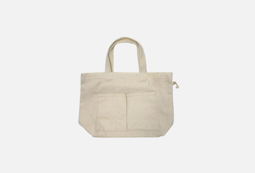 Плотная, Хлопковая, Бежевая сумка, с плоским дном и карманами JUNGLE STORY