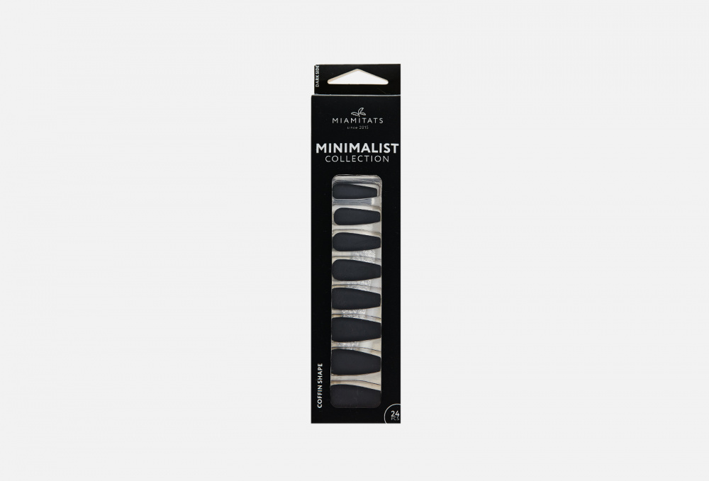 Набор накладных ногтей с клеевыми стикерами MIAMITATS Minimalist Dark Side 1 шт
