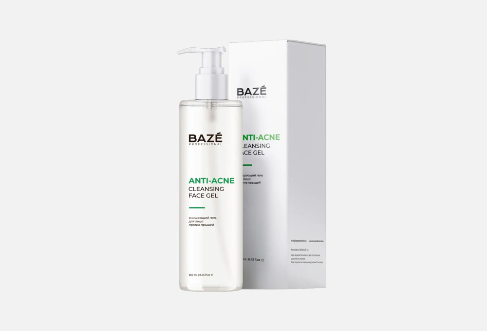 Очищающий гель для лица против прыщей BAZE PROFESSIONAL Anti-acne Cleansing Face Gel 250 мл