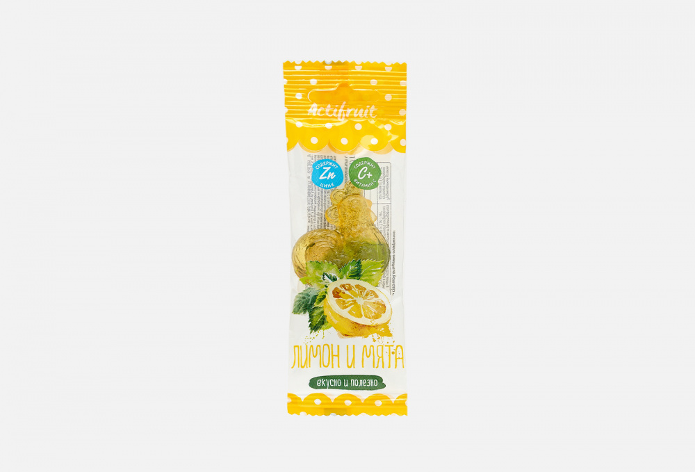 Леденцовая карамель с витамином С со вкусом лимона с мятой ACTIFRUIT Петушок На Палочке 1 мл
