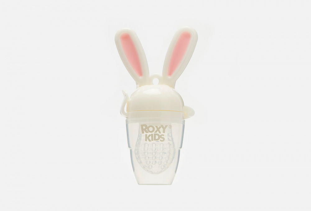 Ниблер для прикорма малышей с силиконовой сеточкой, розовый ROXY-KIDS Bunny Twist 1 шт