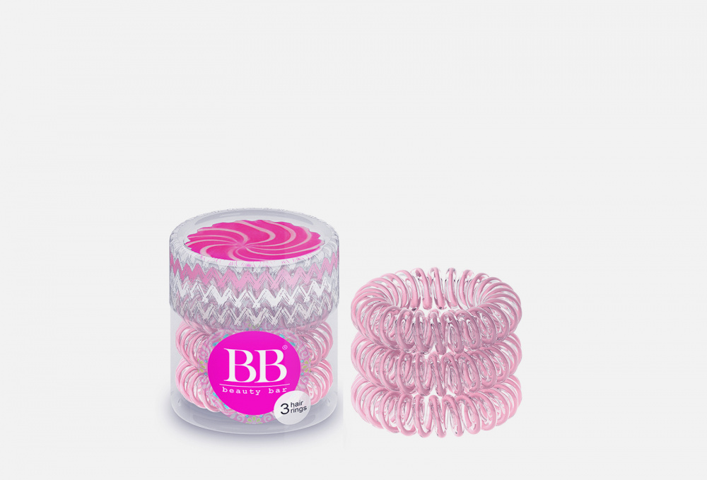 Резинки для волос BEAUTY BAR Hair Rings Clear Pink 3 шт