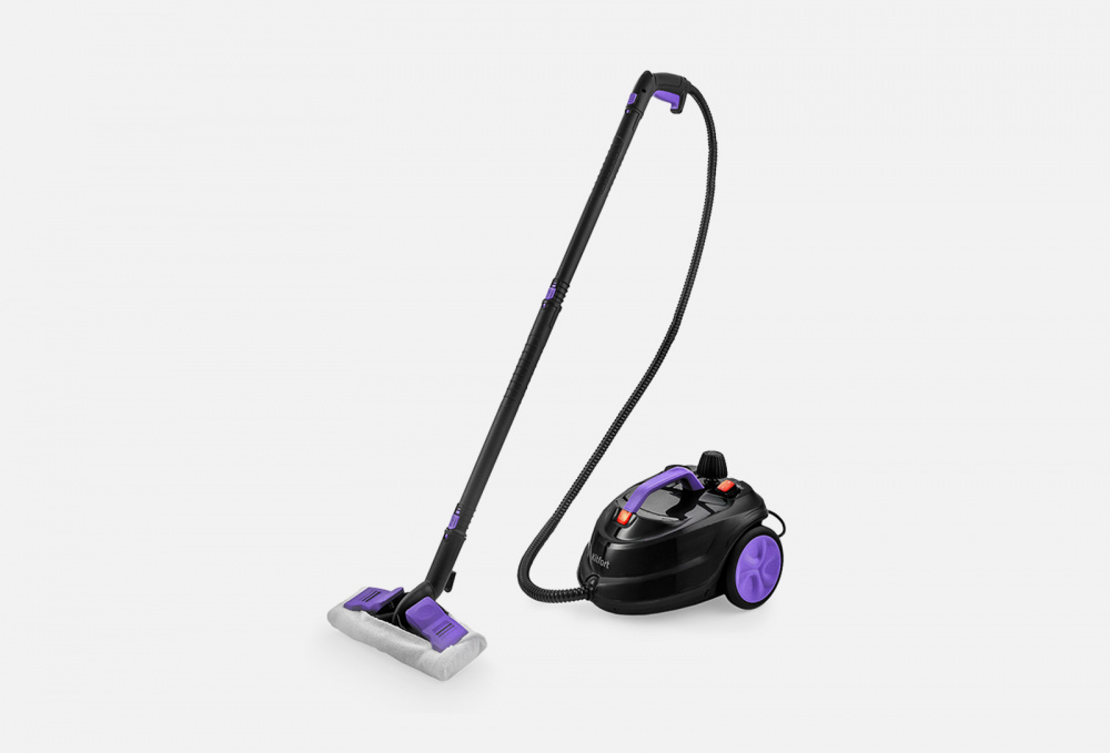 Пароочиститель черно-фиолетовый KITFORT - фото 1