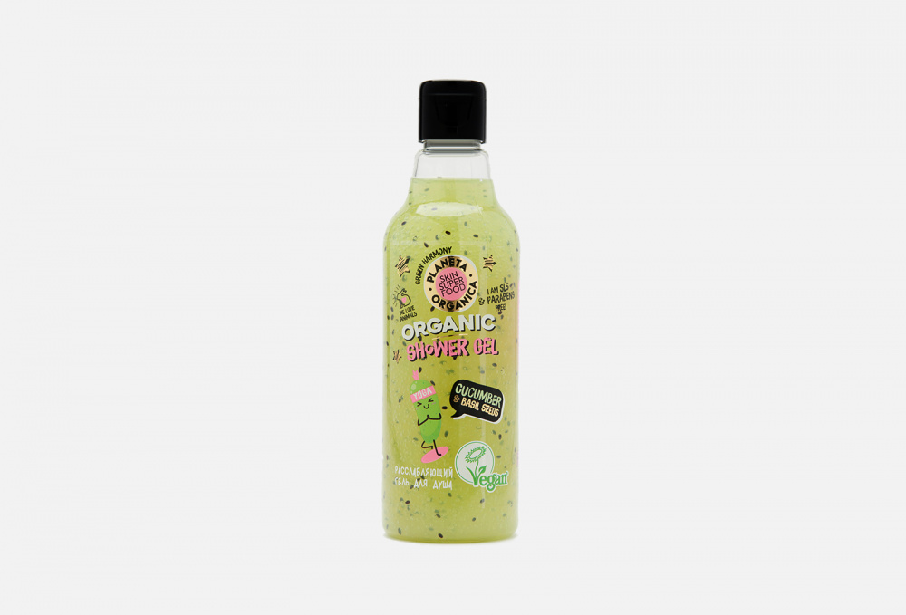 Расслабляющий гель для душа PLANETA ORGANICA Skin Super Food Seed cucumber & Bazil Seeds 250 мл