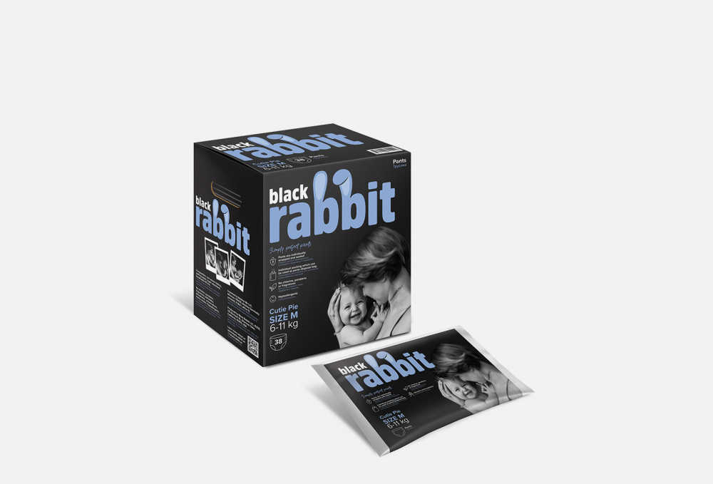 Трусики-подгузники 6-11кг BLACK RABBIT - фото 1