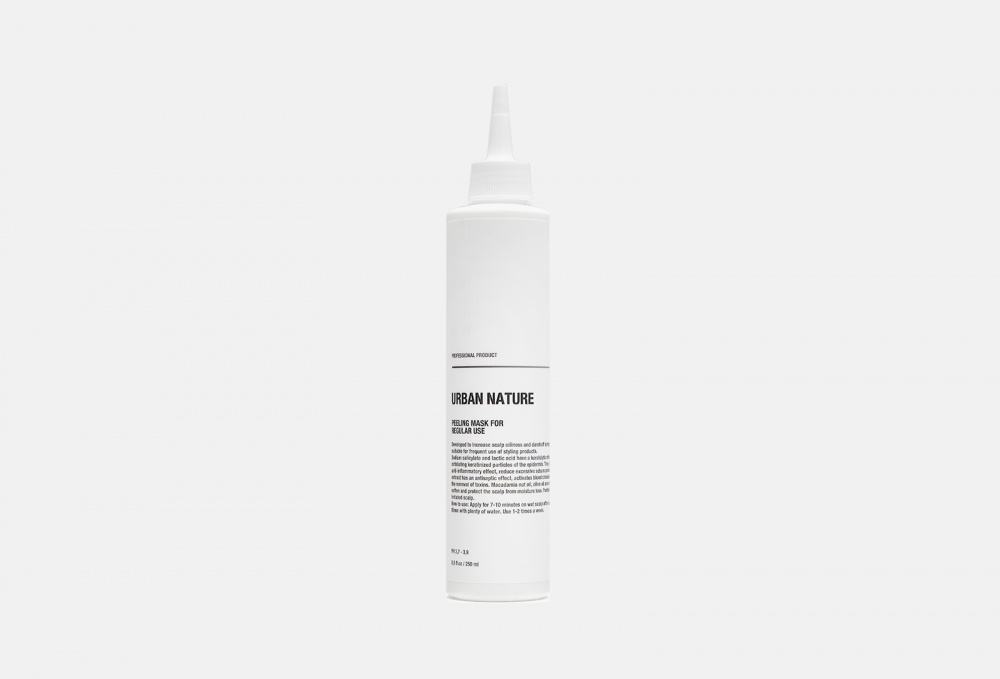 URBAN NATURE Маска-пилинг для очищения кожи головы и волос, для регулярного применения, 250мл