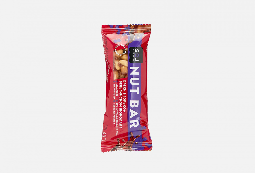 Ореховый батончик со вкусом айриш-крим в горьком шоколаде SOJ Nut Bar 40 гр