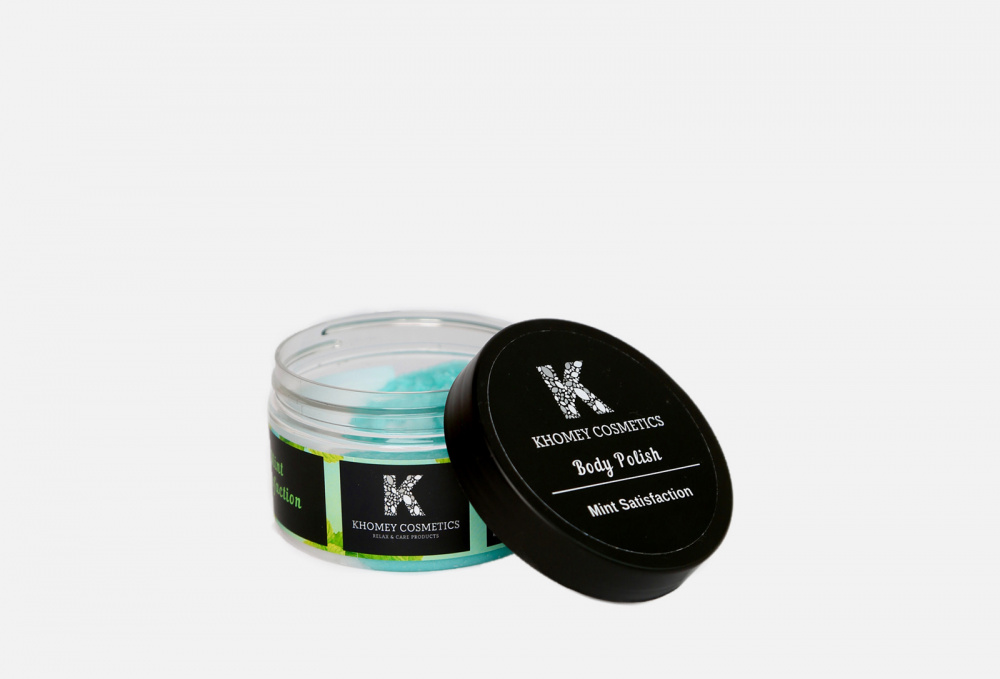 фото Соляная скраб-полироль для тела с эфирным маслом мяты khomey cosmetics