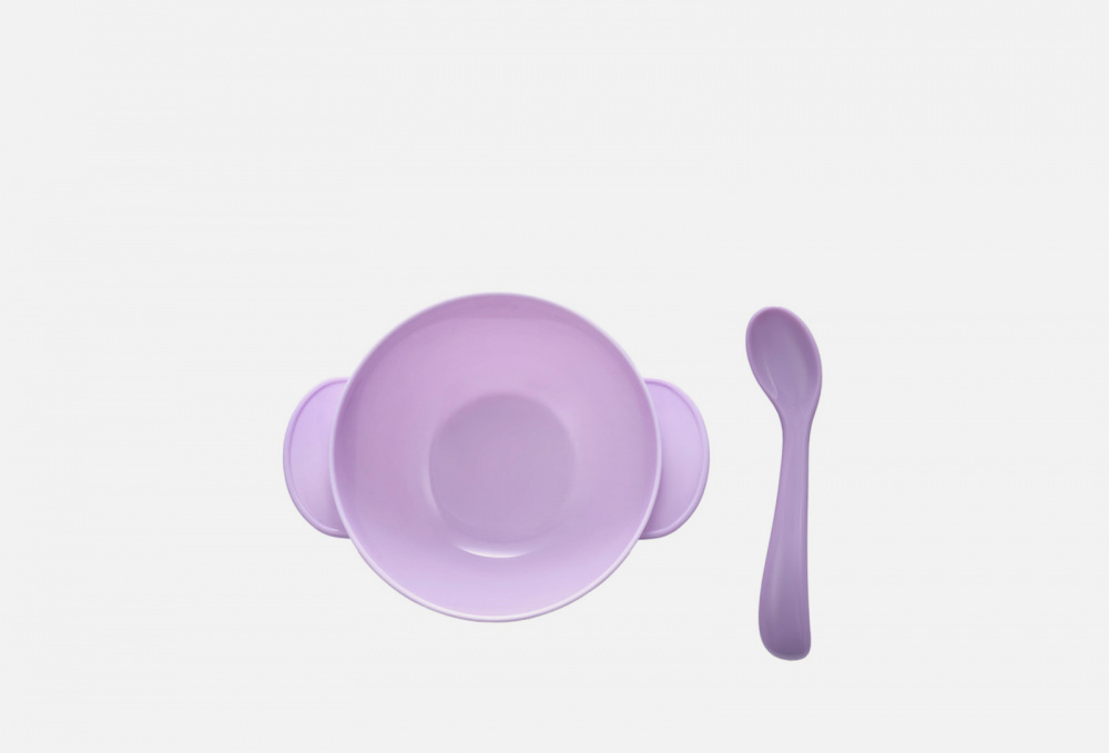 Набор для кормления: тарелка на присоске, крышка и ложка ROXY-KIDS - фото 1