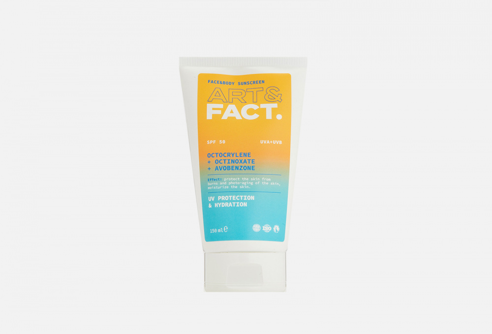Ежедневный солнцезащитный крем для лица и тела для всех типов кожи с химическими фильтрами, spf 50 ART & FACT