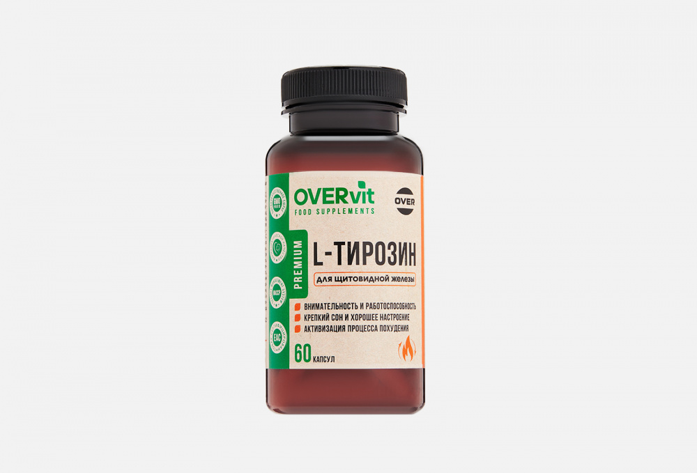 БАД для похудения, энергии и настроения OVER L-тирозин В Капсулах 60 шт