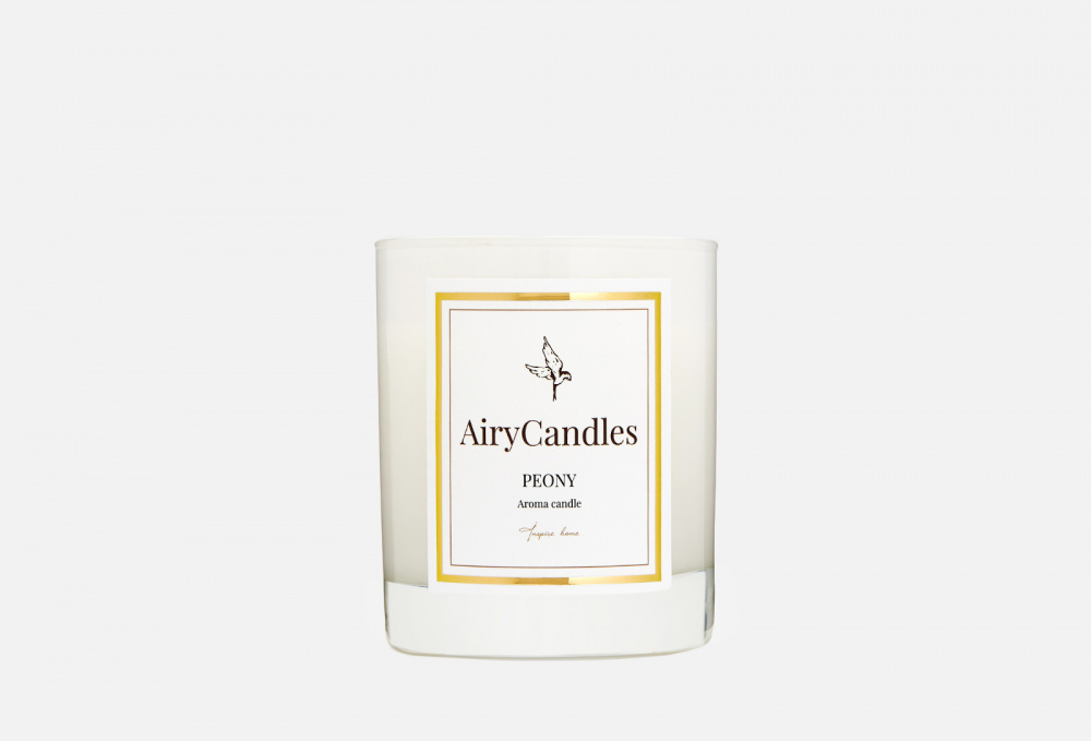 Свеча ароматическая с деревянным фитилем AIRYCANDLES Peony White Edition 300 мл