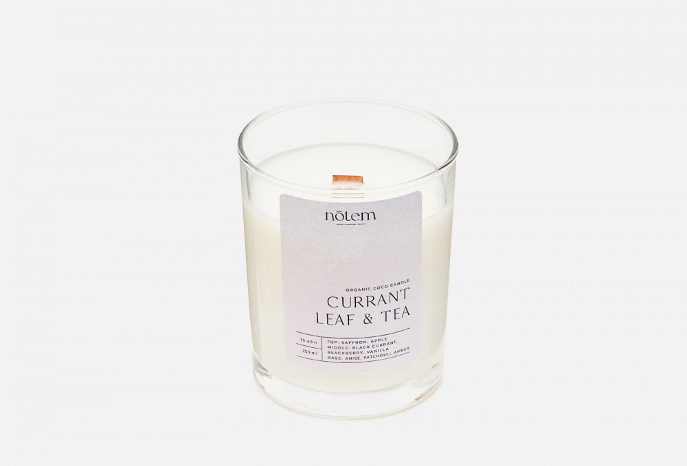 Свеча в стакане NOTEM Aroma Candle | Currant Leaf & Tea 300 гр