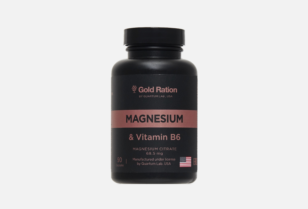 БАД для сохранения спокойствия GOLD RATION Magnesium And Vitamin B6, В Капсулах 90 шт