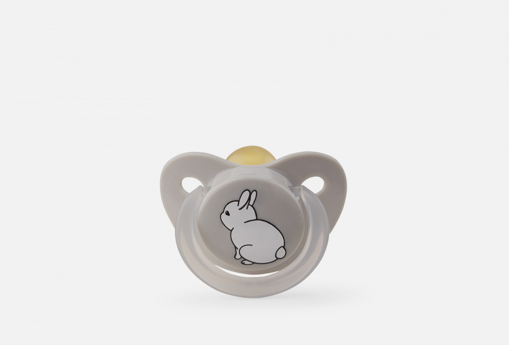 Соска-пустышка с колпачком HAPPY BABY Ортодонтическая Форма, Rabbit 1 шт